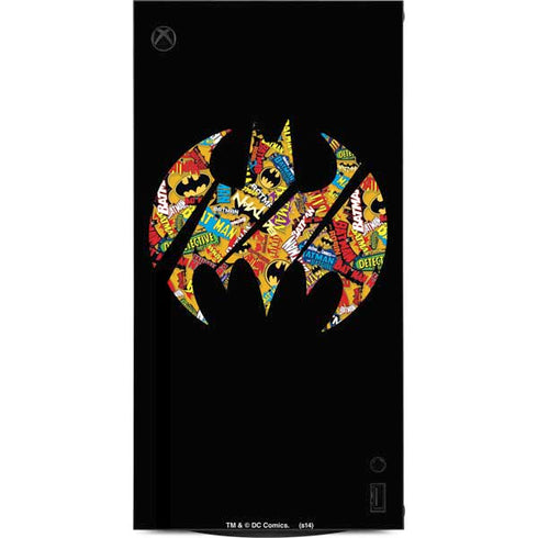 DC Comics Batman Silhouette Logo Vintage Pattern XBox Series X Digital Edition Console Skin